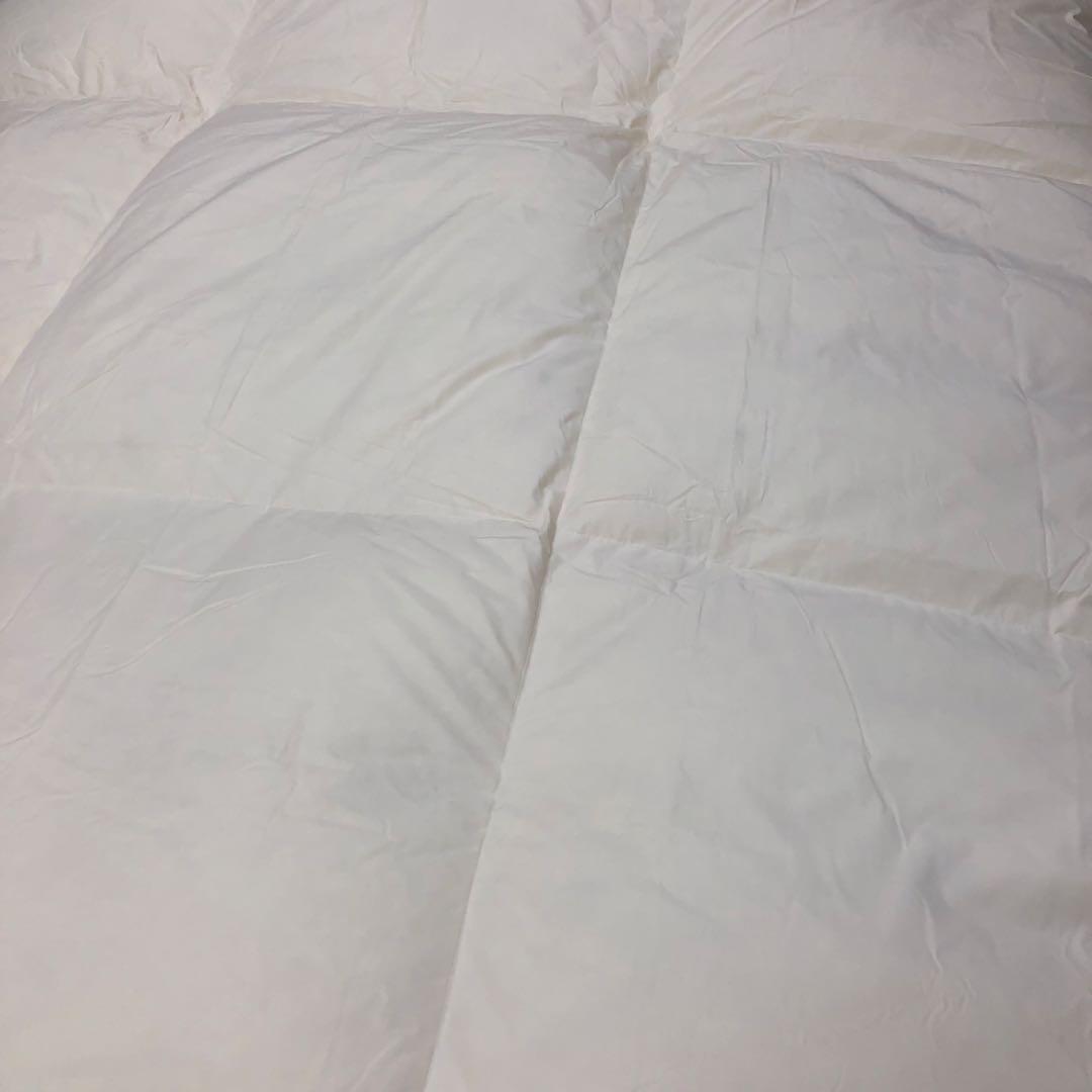 羽毛布団　ダブル ポーランド産ホワイトマザーグース 軽量生地 生成