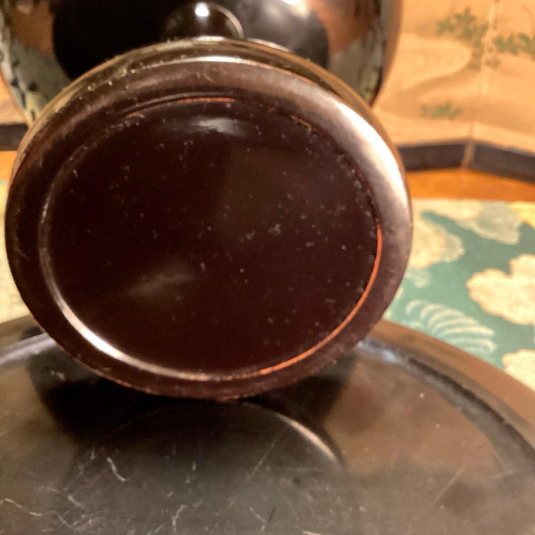 A1059 極上蒔絵 木製輪島塗 桐に鳳凰蒔絵 高月 高杯【供箱入】 1基