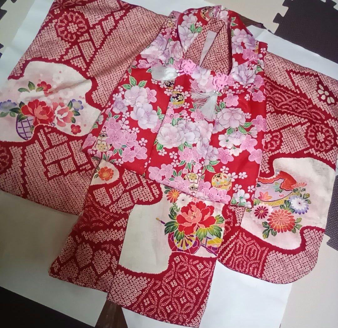 美品【正絹　七五三　三歳】