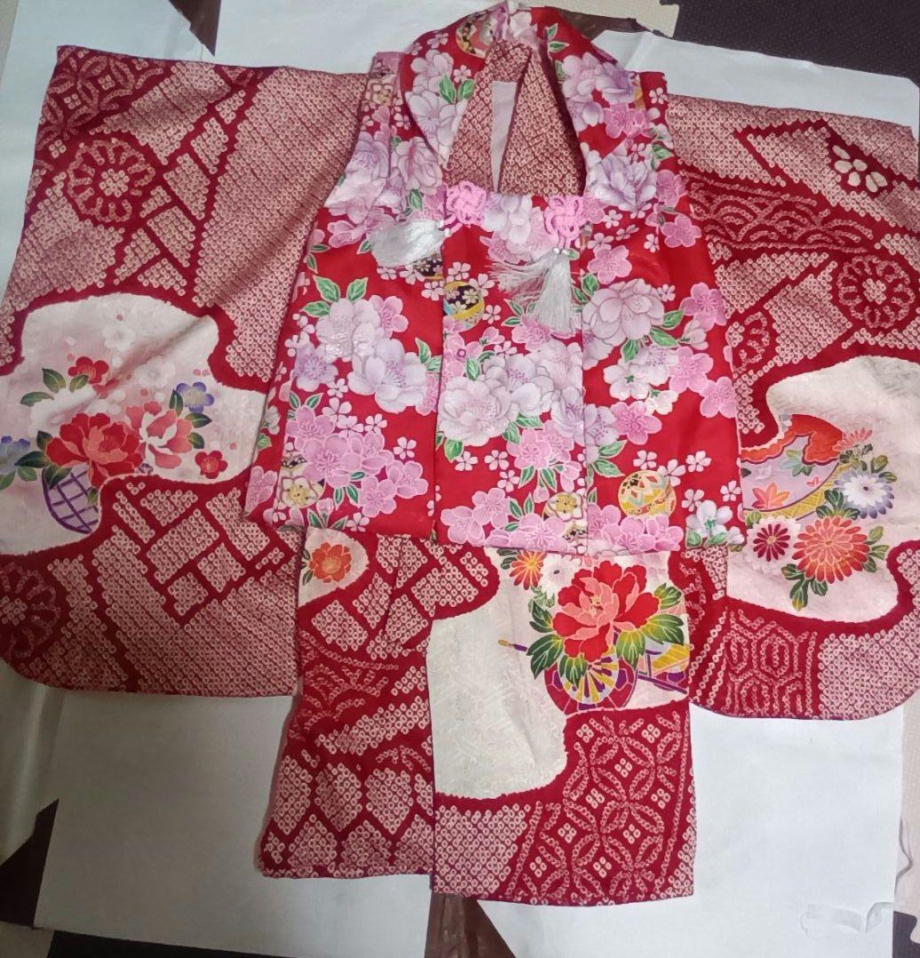 美品【正絹　七五三　三歳】