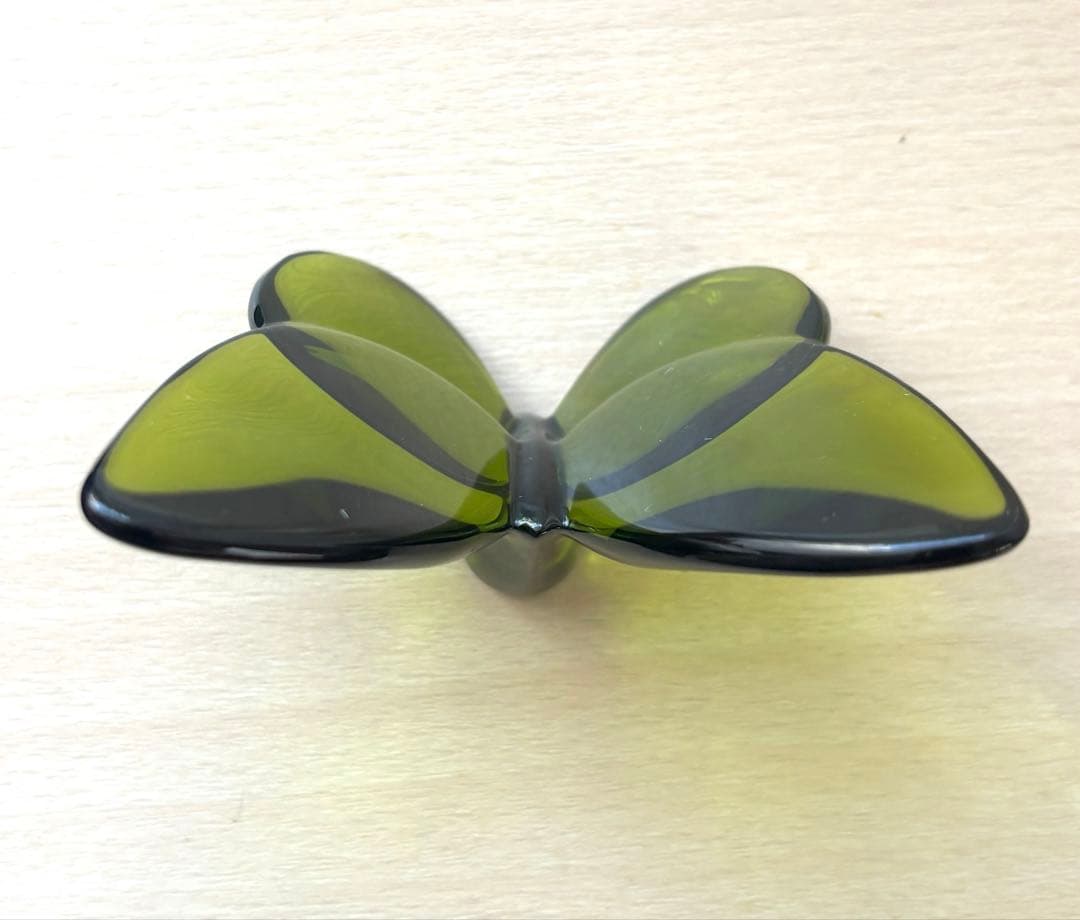 Baccarat ラッキーバタフライ置物 グリーン