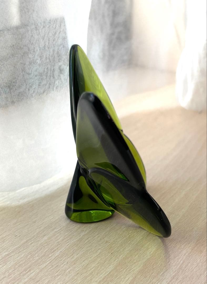 Baccarat ラッキーバタフライ置物 グリーン