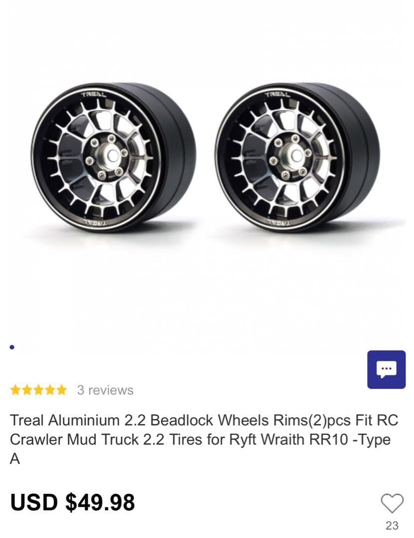 Axial SCX10 TREAL 2.2インチ ビードロックホイール