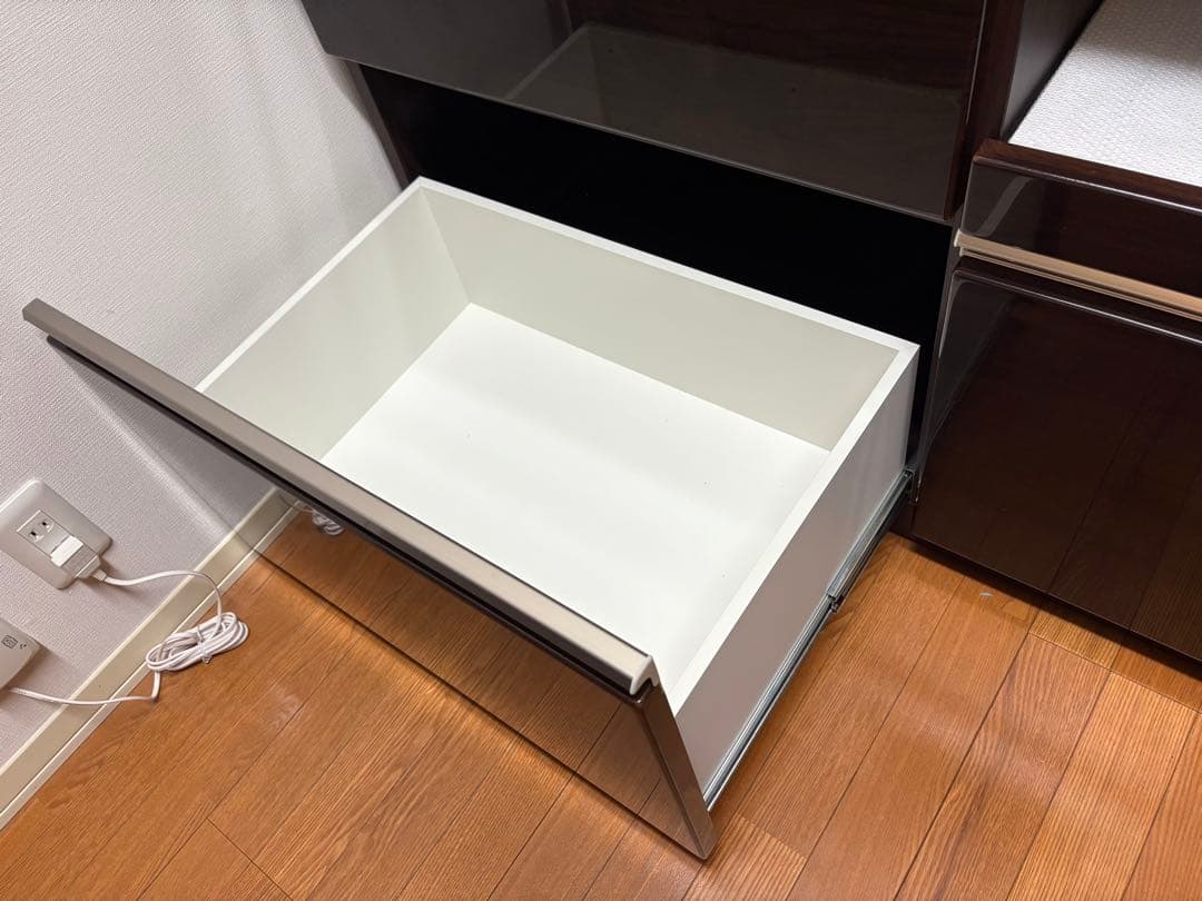 ニトリ　キッチンカウンター　天板付き　ダークブラウン