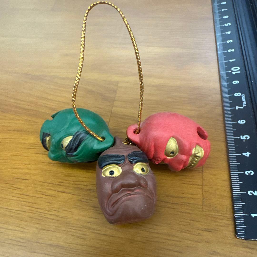 魔除け 鬼 日本の伝統的な面の飾り 3個セット - メルカリ