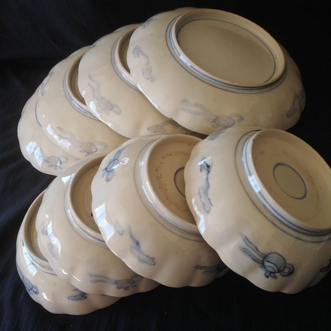 「テーブルウェアを古伊万里で！①」中皿(21.5cm)と膾皿 4客セット 骨董ア