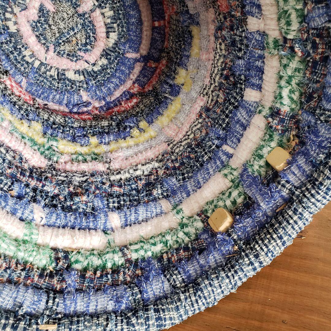 USA製/レトロ/裂き編み/アメリカン/カントリー/バスケット/雑貨/古道具