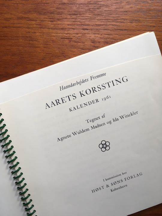 d1:  Fremme フレメ　カレンダー　１９６１年　クロスステッチ　刺繍