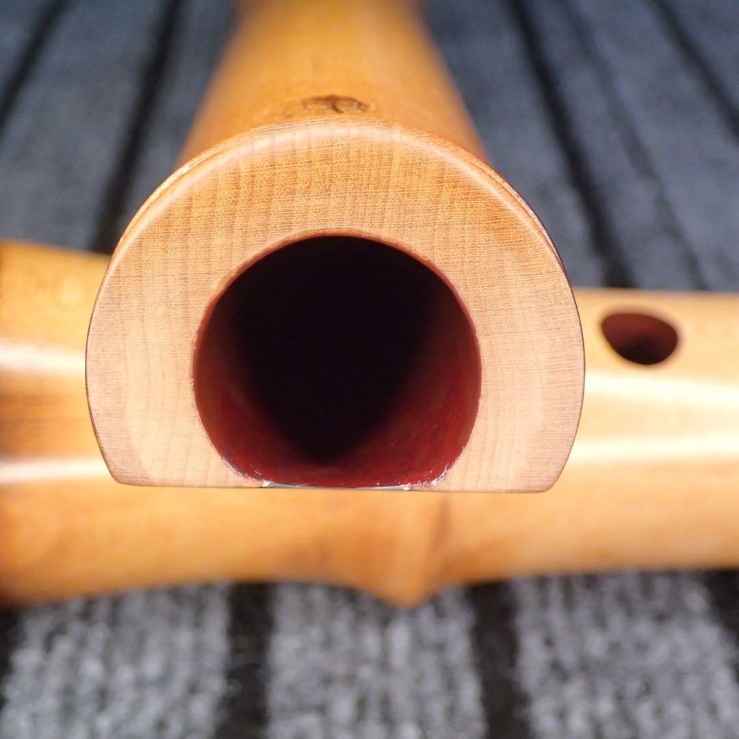 尺八 銘木 (楓)蝴蝶 曲管 1尺９寸(C♯管)