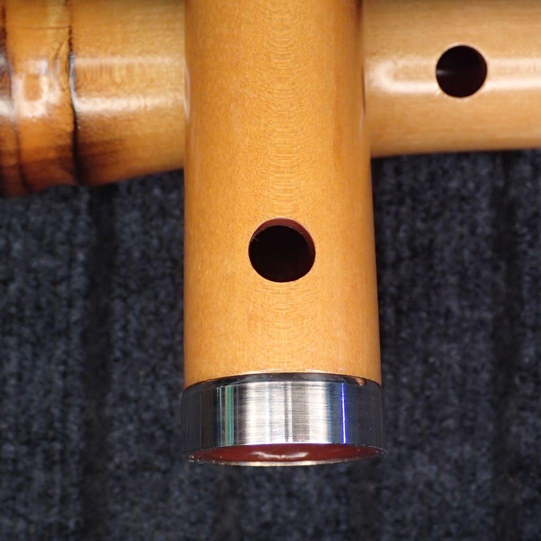 尺八 銘木 (楓)蝴蝶 曲管 1尺９寸(C♯管)