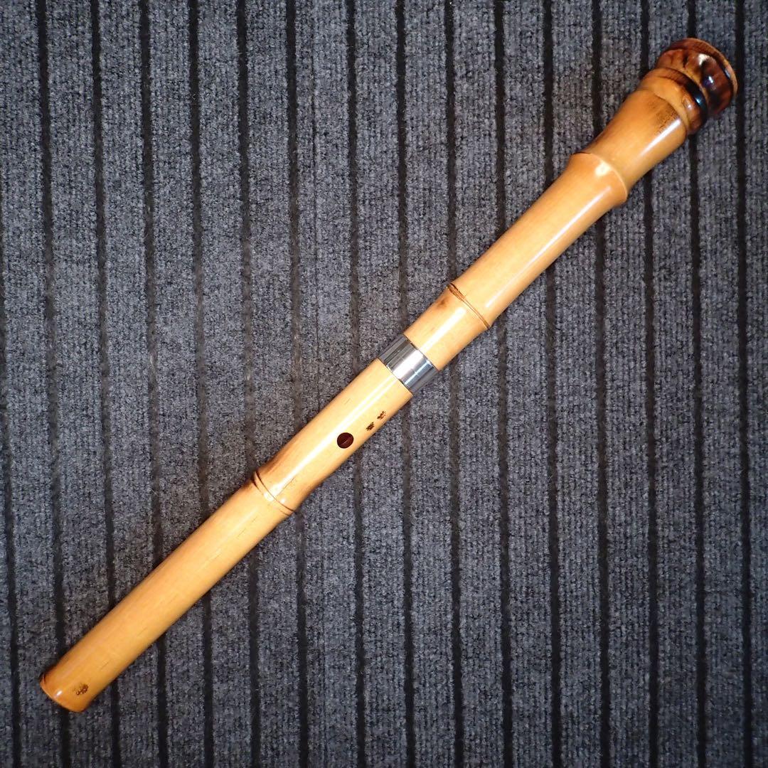 尺八 銘木 (楓)蝴蝶 曲管 1尺９寸(C♯管)