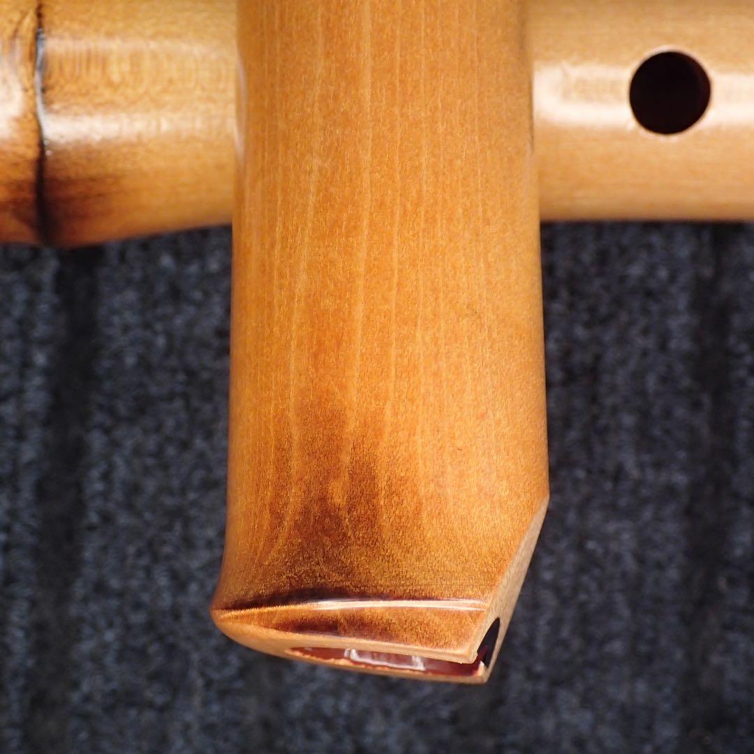 尺八 銘木 (楓)蝴蝶 曲管 1尺９寸(C♯管)