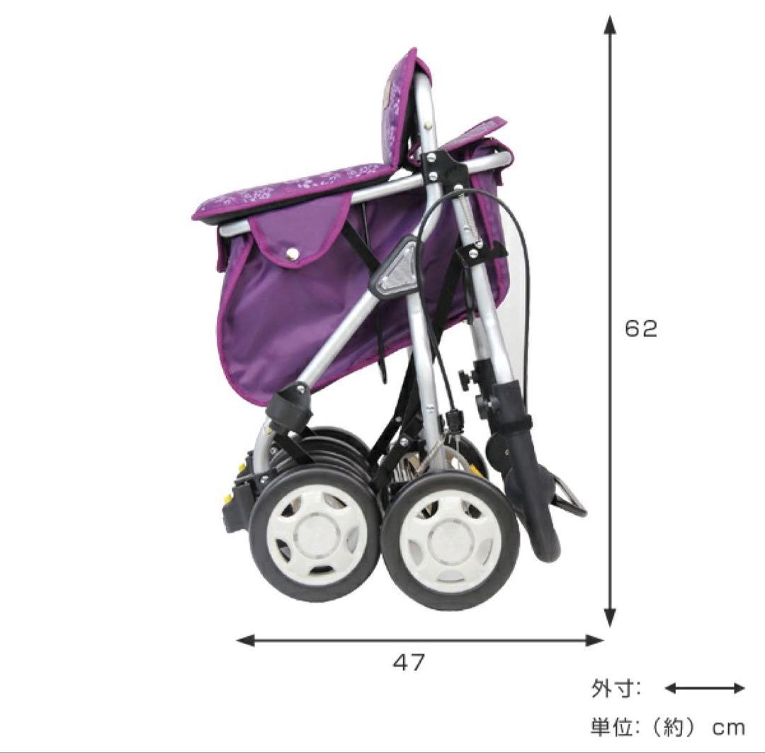 TacaoF シルバーカー 花柄 紫　座面　歩行補助 介護　幸和製作所