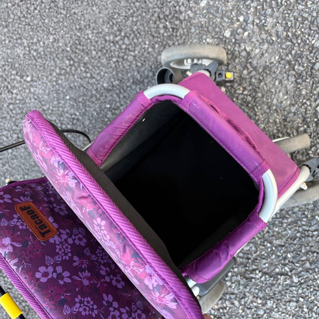 TacaoF シルバーカー 花柄 紫　座面　歩行補助 介護　幸和製作所