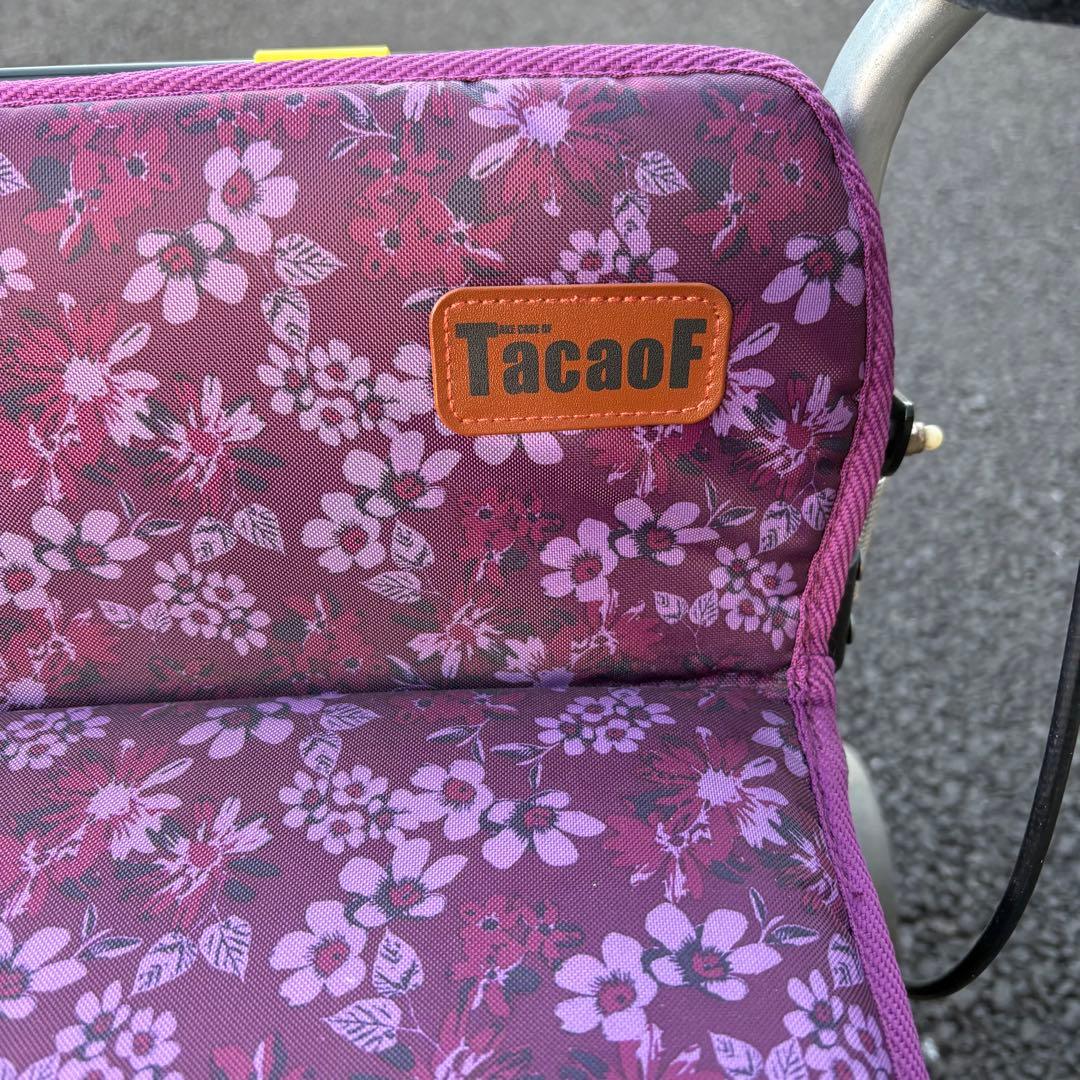 TacaoF シルバーカー 花柄 紫　座面　歩行補助 介護　幸和製作所