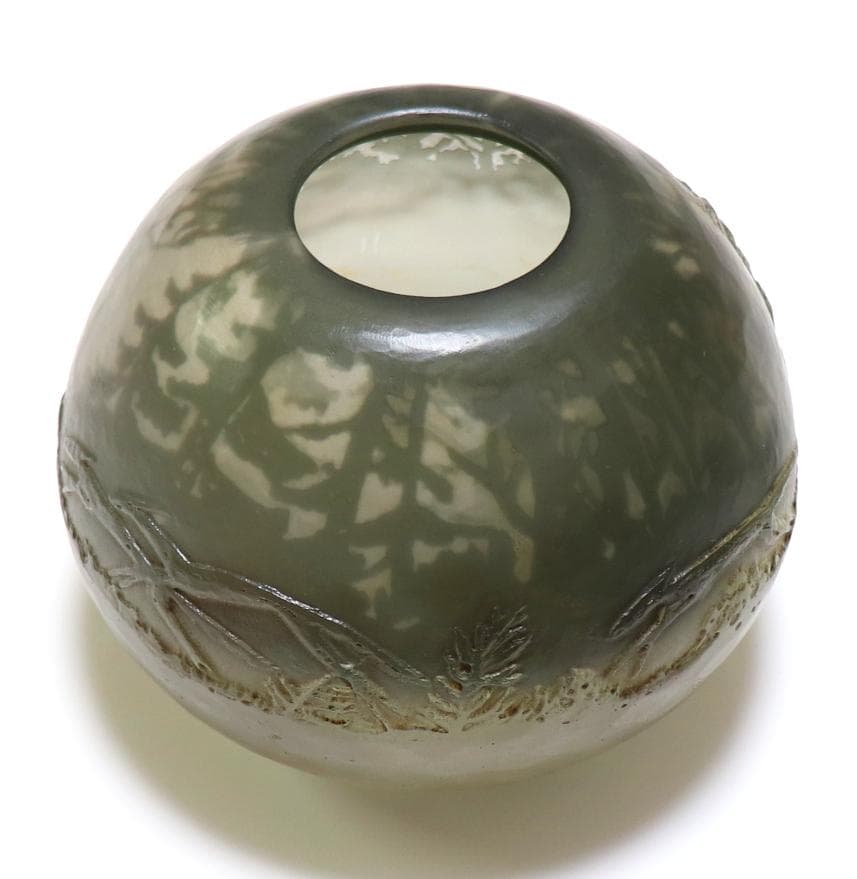 ドーム・ナンシー 1903年 動物の群れ 風景 花瓶 形 壺 アンティーク