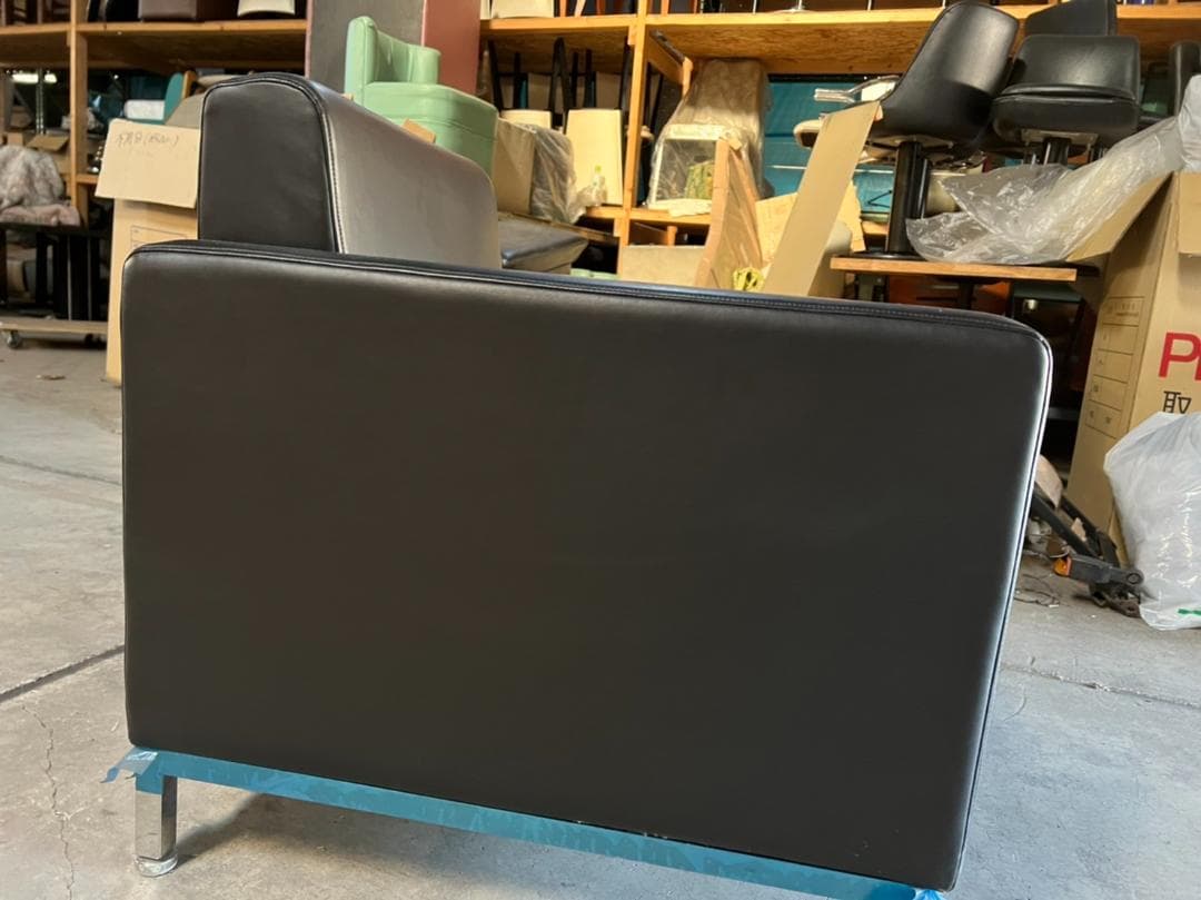 新品未使用 ソフトレザー シングルソファ 黒  業務用 群馬 事務室