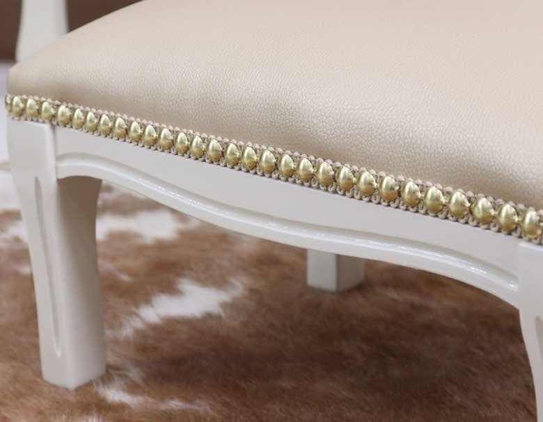 イタリア フットスツール 猫脚 合皮 レザー 補助椅子 玄関用 完成品