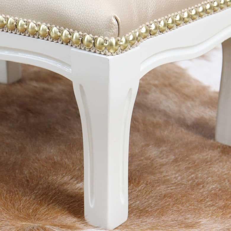 イタリア フットスツール 猫脚 合皮 レザー 補助椅子 玄関用 完成品