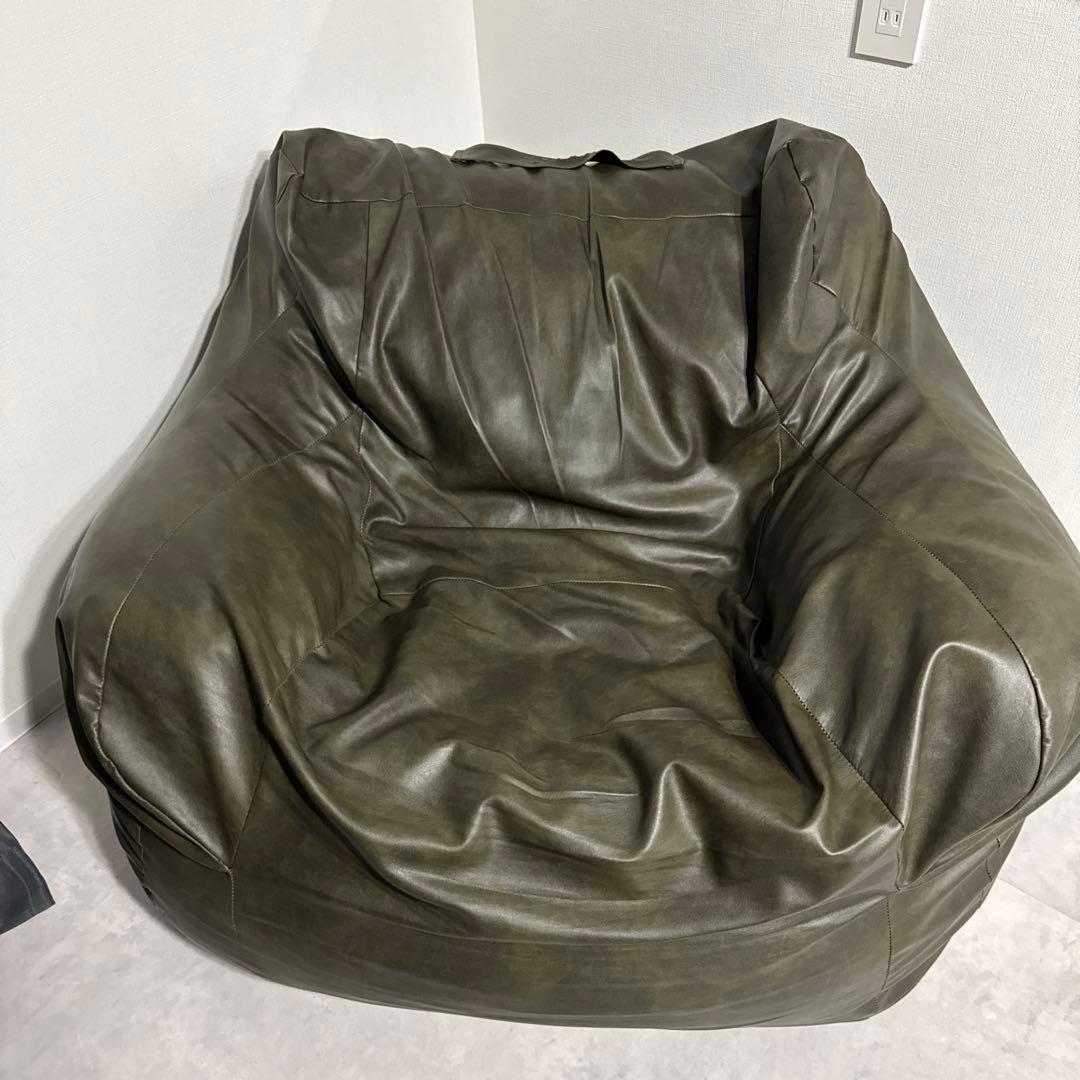 公式サイト売り切れ!!LOOSY 1人掛け ビーズソファ マットカーキ