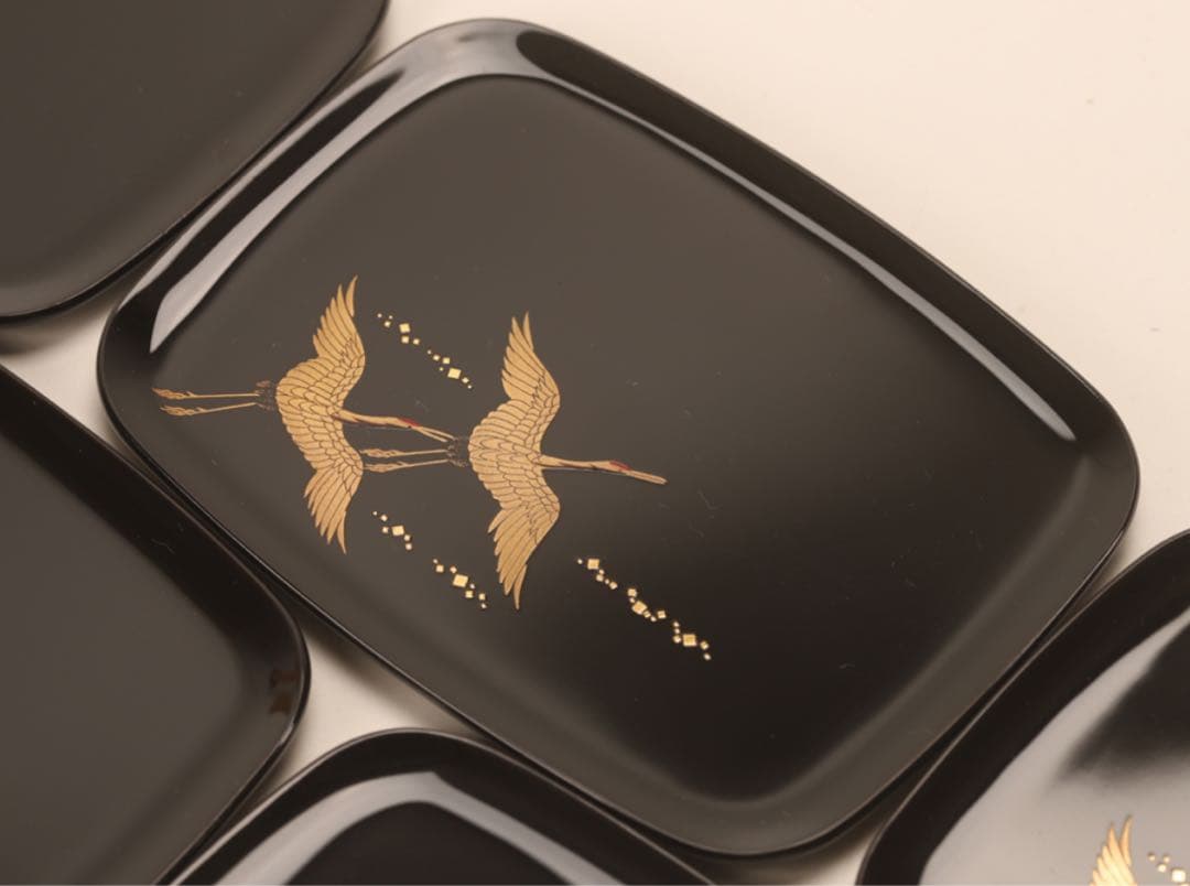 【極レア】 70万円 鶴蒔絵 輪島塗 銘々皿 婦人画報