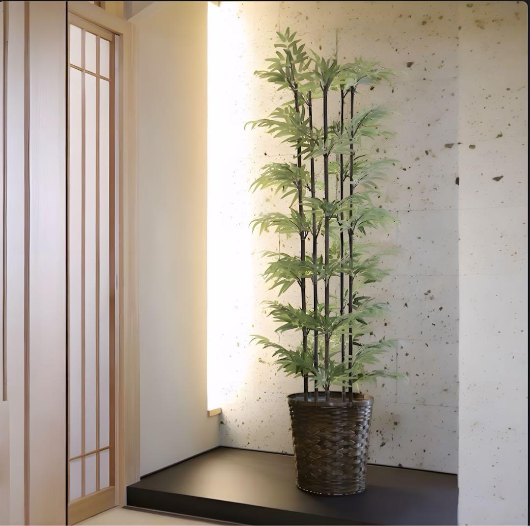 光触媒　人工観葉植物　ウォールグリーン　フェイクグリーン　黒竹 高さ 1.8ｍ