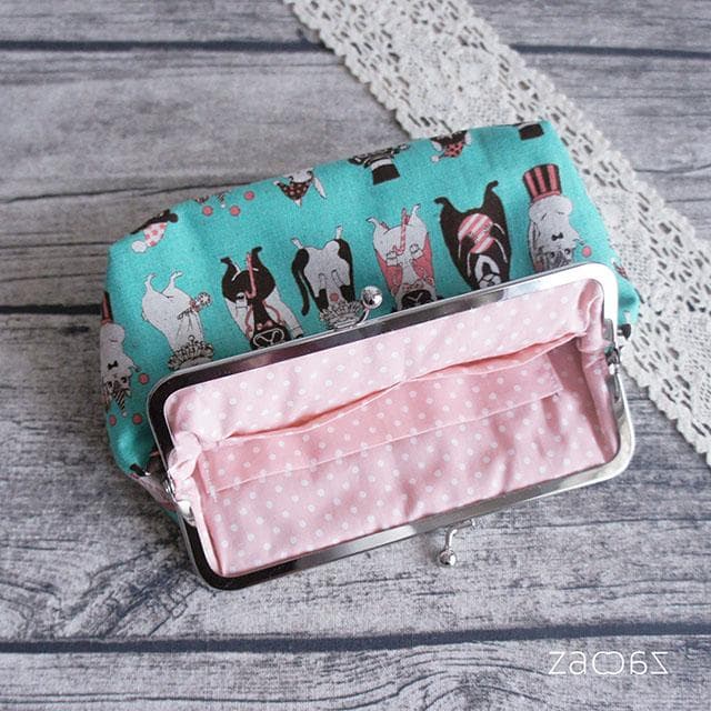 通帳がま口ポーチ*どうぶつサーカス×グリーン - メルカリ