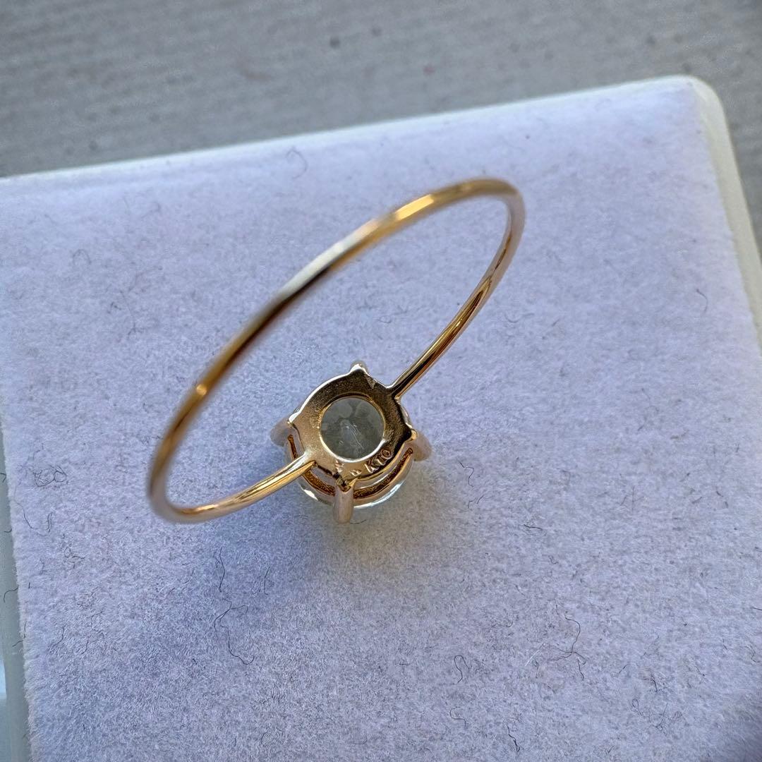 k10 YG グリーンベリル　15号　6mm ラウンド　リング　指輪