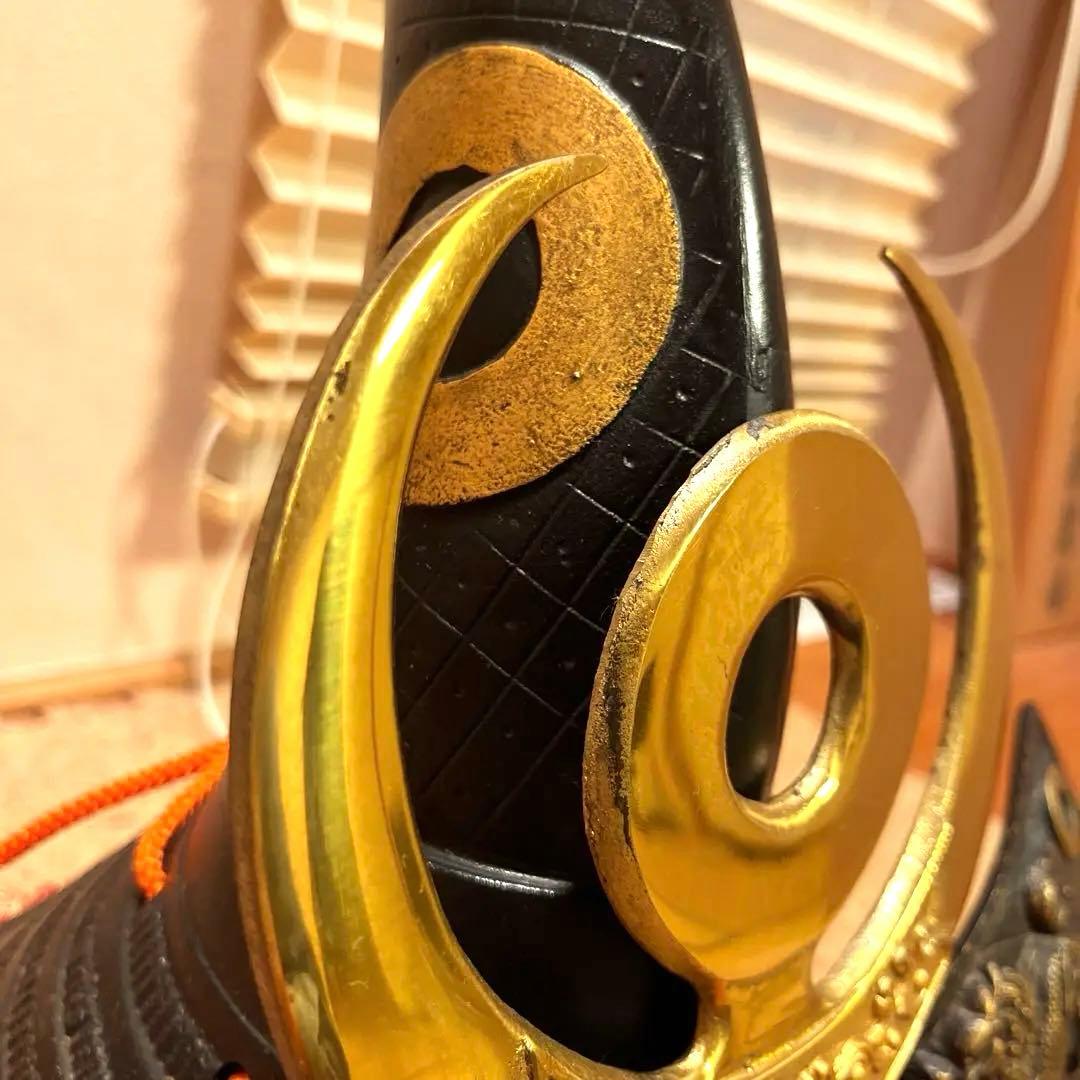 兜　鋳物　加藤清正公　端午の節句　座布団付き