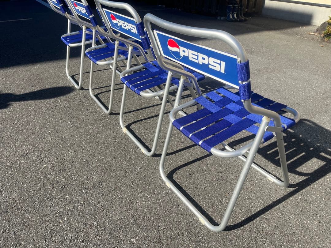 美品　ペプシ　PEPSI 折りたたみ椅子 4脚セット　世田谷ベース