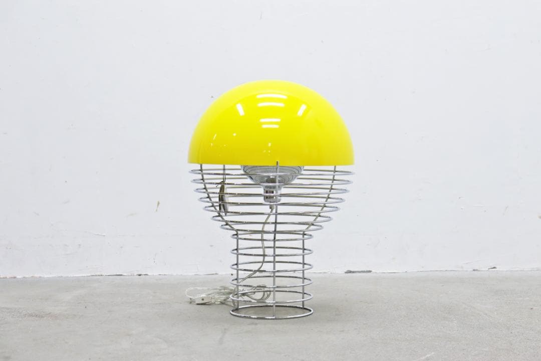 未使用 正規品 ヴェルナー パントン ワイヤーランプ 北欧 照明 イエロー