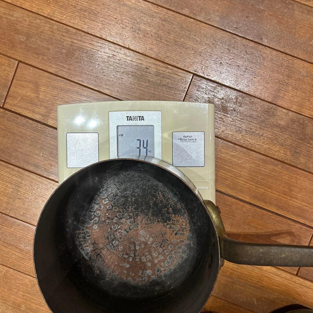 銅鍋　直径２５センチ　重さ3.4キログラム