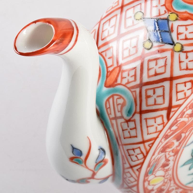 平安 渓仙造 扁壷色絵花鳥図 水注 共箱 M R5047 - メルカリ