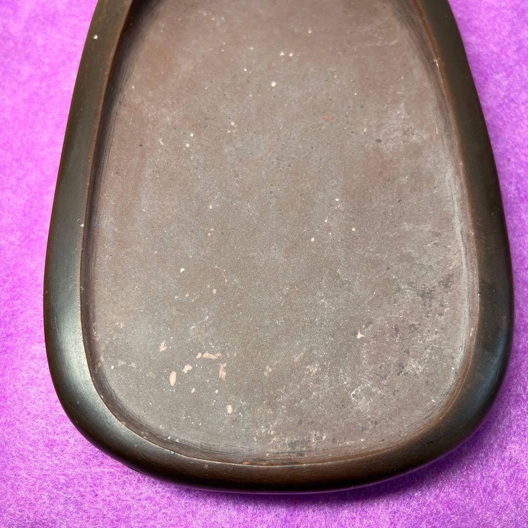 ⭕️希少な紅渓石硯　2代目羊堂作　佐藤棟良社長記念品　彫刻文字が美しい　匠高い技量