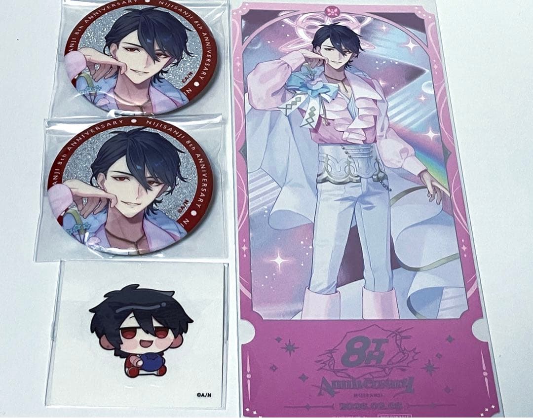 にじさんじ 8周年 缶バッジ チケット with cake！ ステッカー 夢追翔