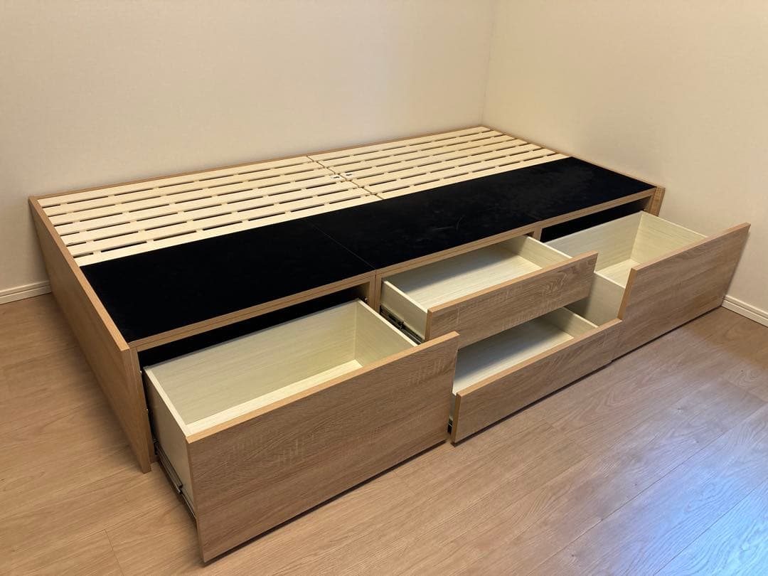 ニトリ シングルヘッドレスチェストベッドフレーム 引き出し付き