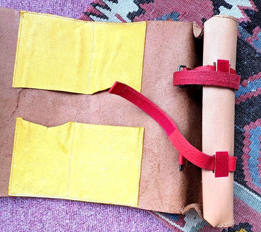 【美品】注文品 本革製ツールロール 道具入れ 巻き 【弓道使用】ハンドメイド