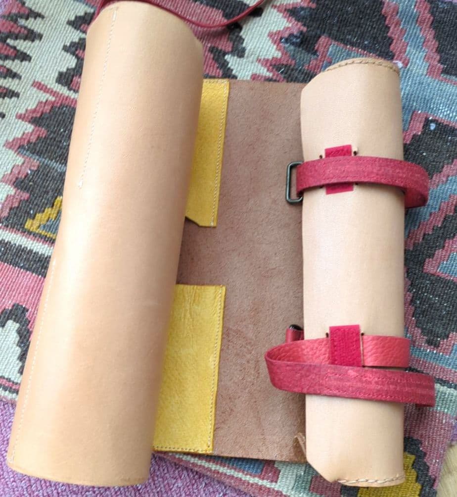 【美品】注文品 本革製ツールロール 道具入れ 巻き 【弓道使用】ハンドメイド