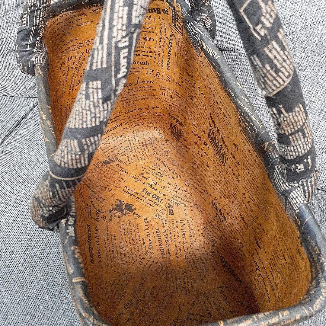 一閑張り 作家物 弘美 楽譜 薔薇 英字 大容量 バッグ