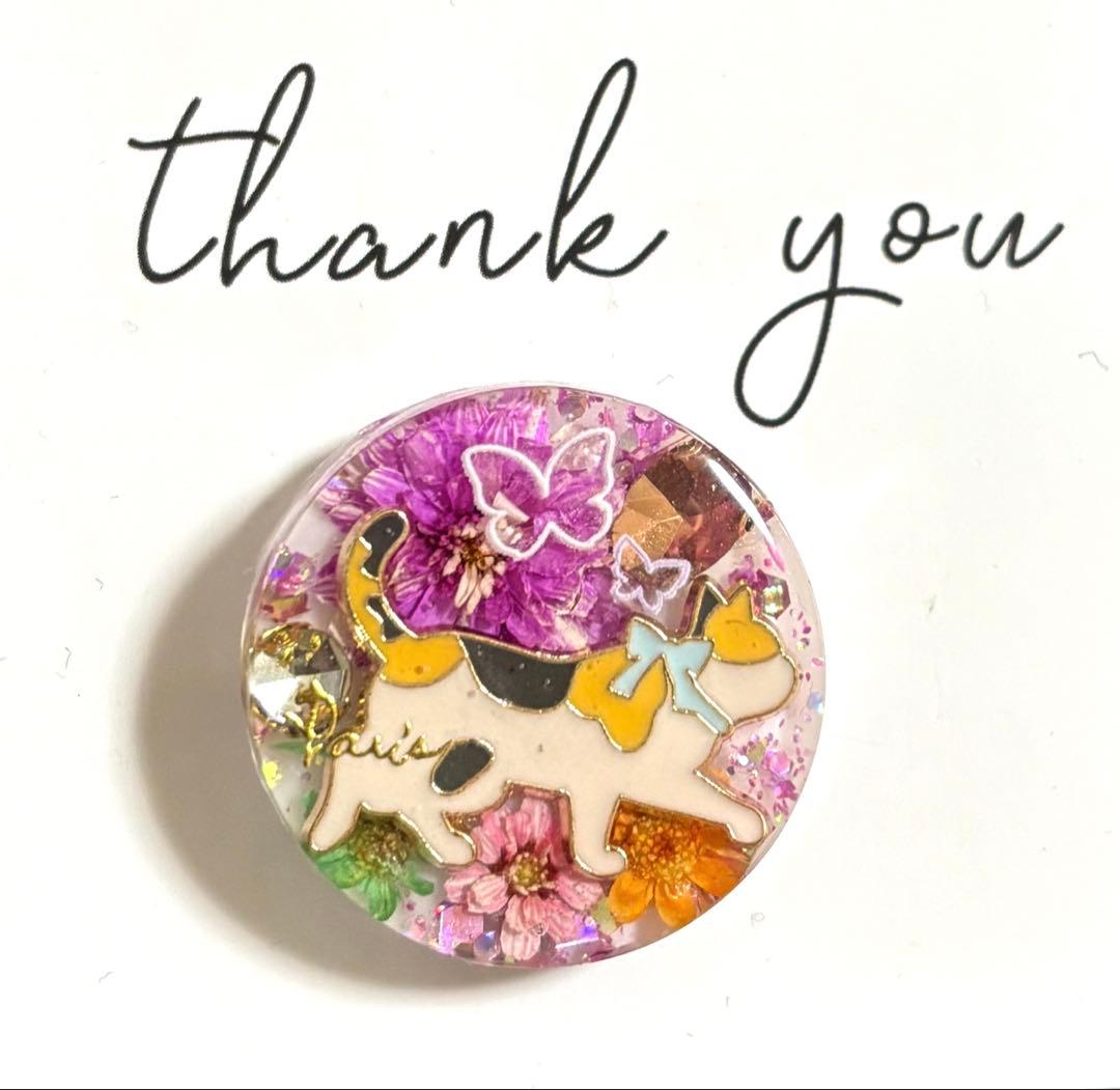 再販不可。マトリカリア♡ねこレジンヘアゴムブローチ