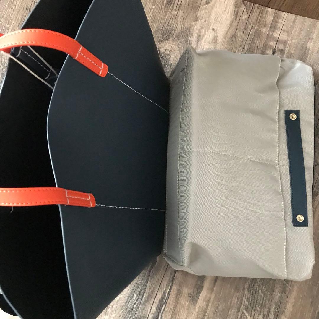 A4サイズ　ネイビー　イタリアンレザー　バッグ　レザー 本革牛革　トートバッグ