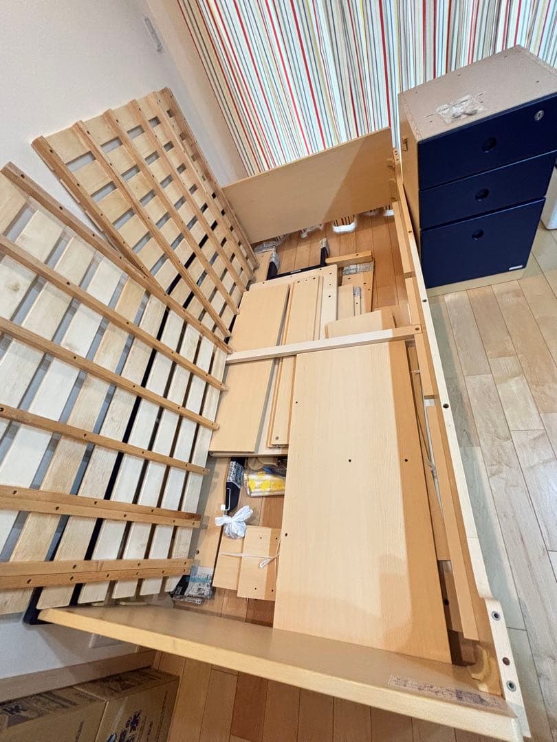 ロフトベッド デスク付き システムベッド　ネイビー　コイズミ学習デスク　椅子付き