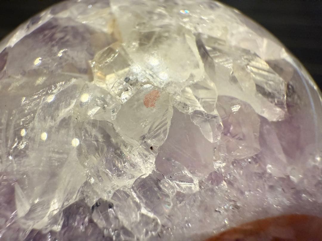 珍しい共生 ピンクアメジスト スフィア 丸玉 桜瑪瑙 ザクザク 天然石