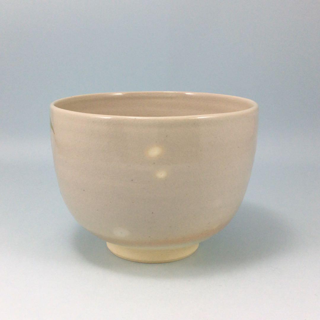 五代真葛香斎 竹に母子雀茶碗 きれいな絵付けの京焼抹茶碗 茶道具