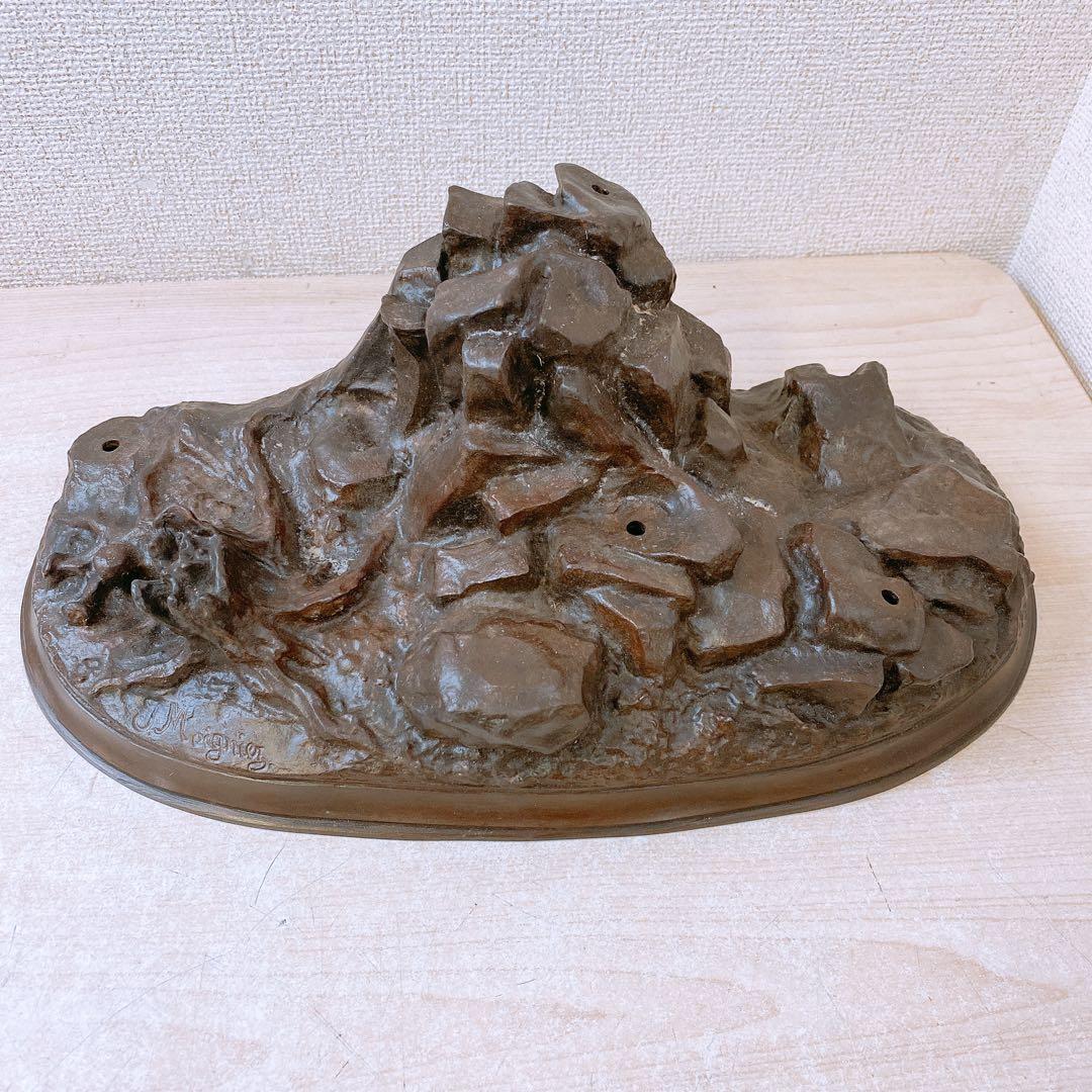 ア*ン様 2匹の犬 ブロンズ像 ジュール・モワニエ? 置物 インテリア 約7.2