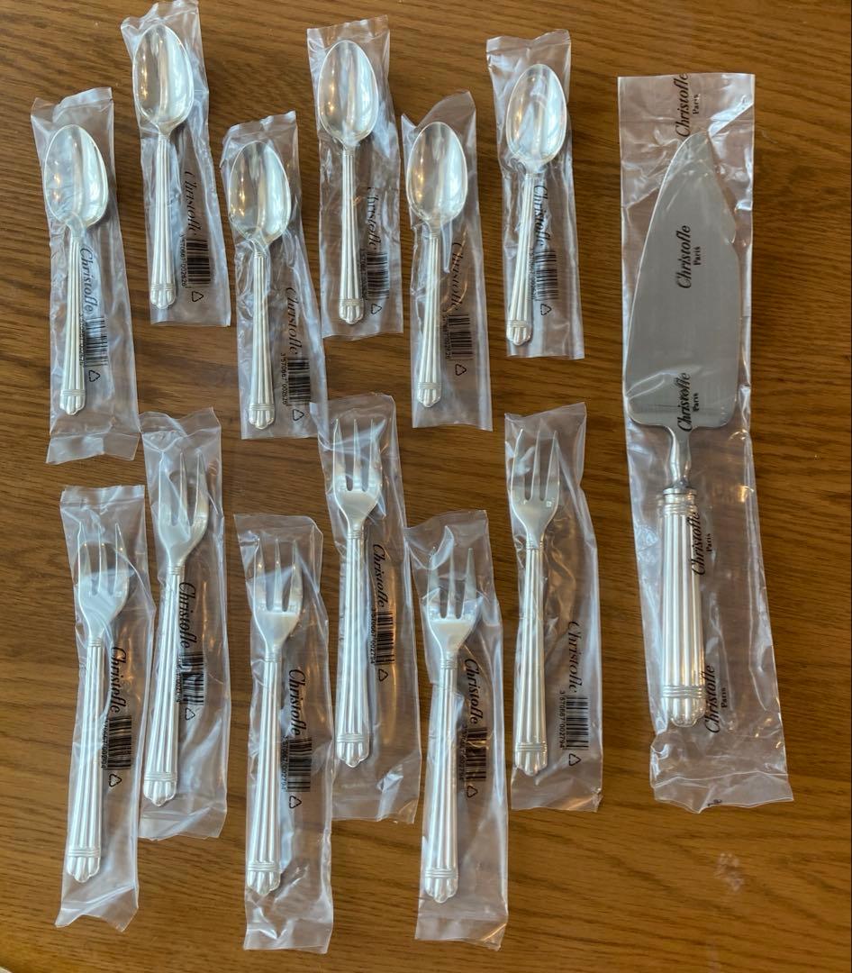 希少 クリストフル アリア スプーン、フォーク、ケーキサーバー13点セット 新品