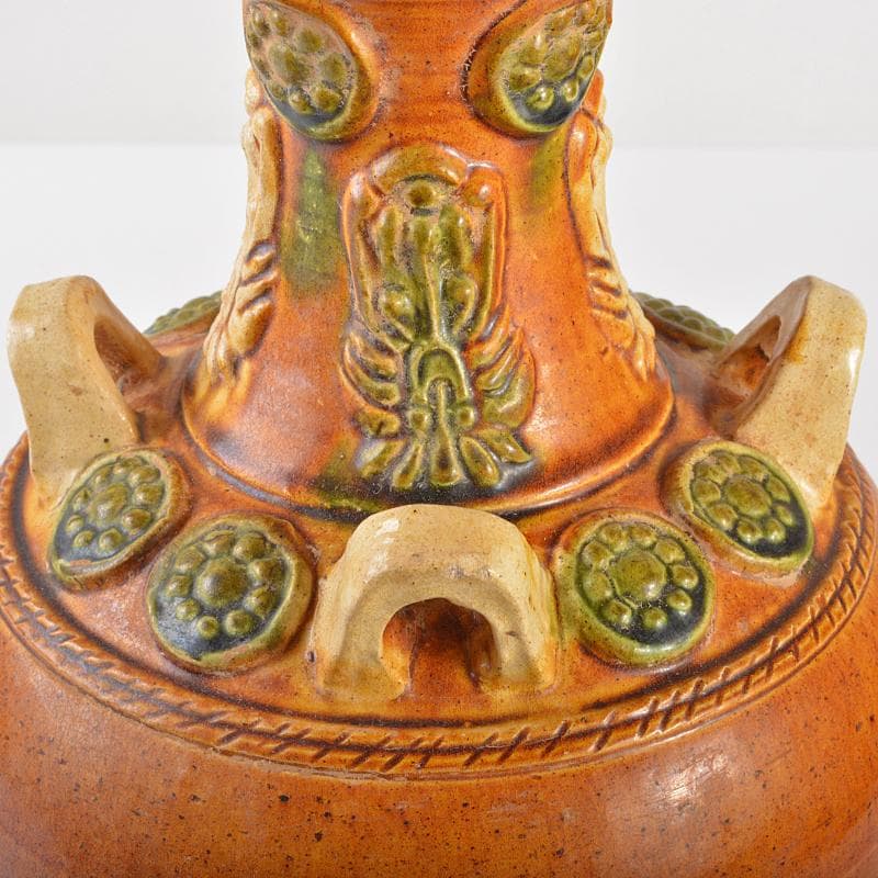 中国 唐三彩 四耳碗口瓶 高さ約29cm V R6419B - メルカリ