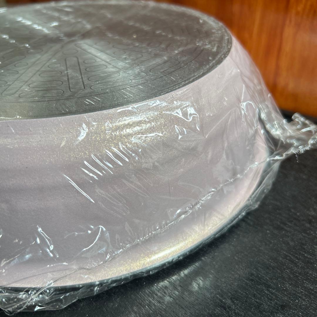 新品 asahiオールライトフライパン26cm スチーマー付 シャンパンピンク