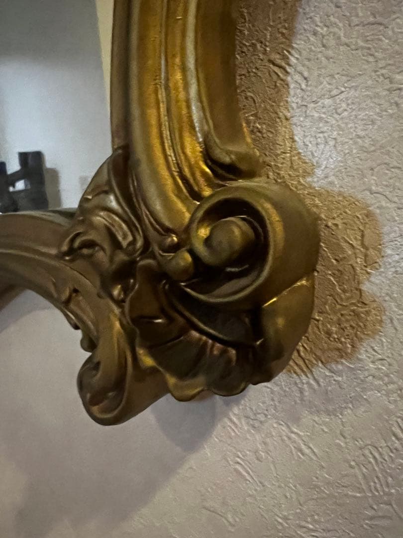 アンティーク クラシックオーバル型壁掛け鏡 ゴールド