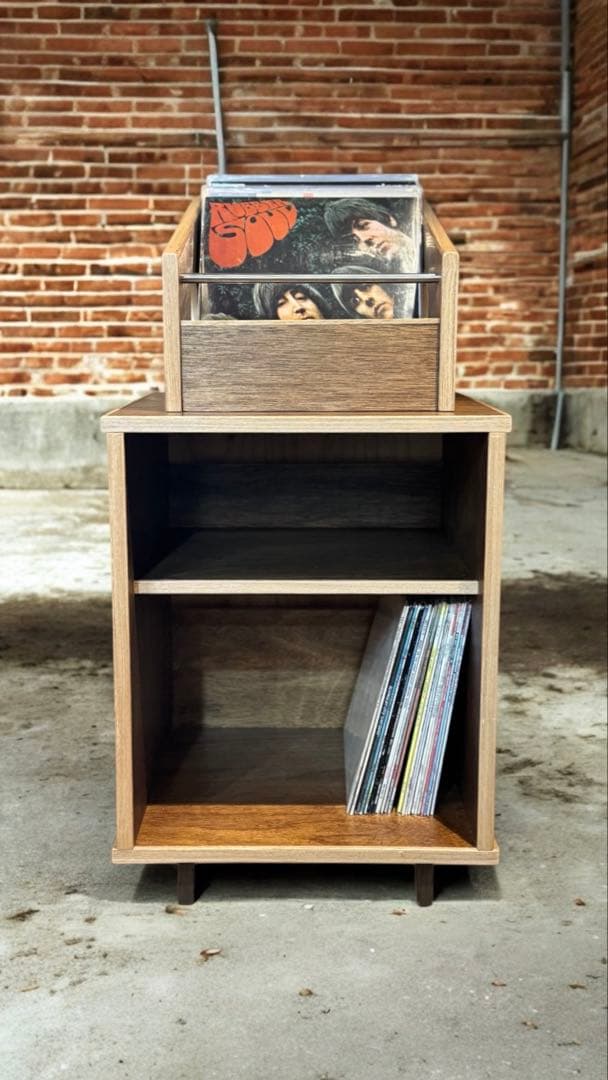 レコードオープンシェルフ レコード、アンプ、レコードプレーヤーなどの収納